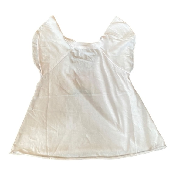 Chaser White Rainbow Peace T Shirt Girl’s Size 3 NWT Flutter Sleeves Swing Tee - Picture 2 of 10